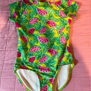 Cat & Jack Kids Swim One Piece - Lime and Pink Watermelon Design